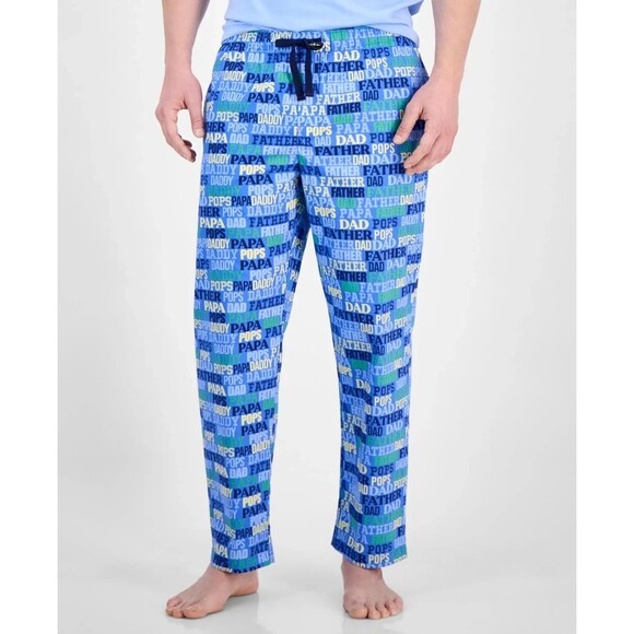 CLUB ROOM Pajama Pants Mens Large Blue lightweight Drawstring Lounge Comfort DAD - Picture 1 of 11